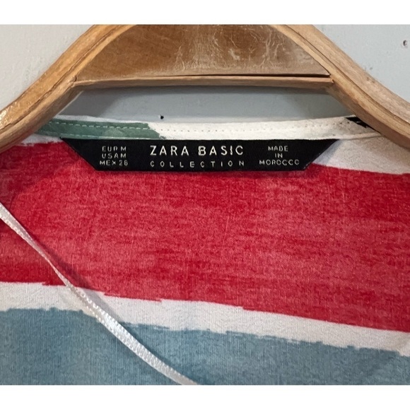 Zara Wrap Top Multi Color Stripes Women's Size Medium M - Picture 4 of 4